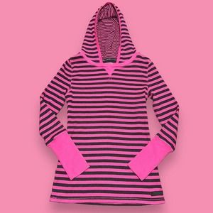 Calvin Klein Waffle Knit Thermal Striped Quick Dry Performance Hoodie Size M